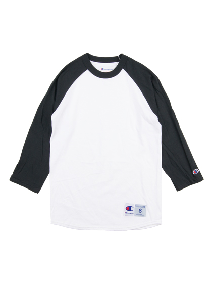 챔피온_ 3/4 Sleeve Raglan Baseball T-Shirt [White/Black]