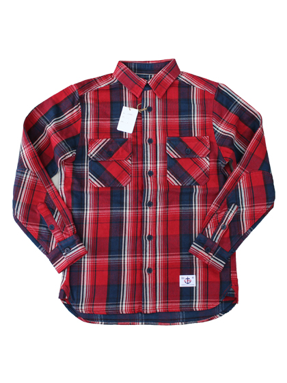 데님인디고마스터_ Don Heavy Flannel CPO Shirt [Red]