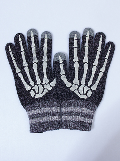 인필더디자인_ Phosphorescent Skull Gloves [Black]