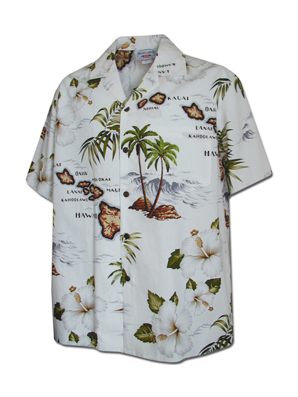 퍼시픽레전드_ Hawaiian Shirts 410-3614 [White]