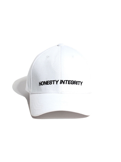 티엔피_ HONESTY INTEGRITY BALL CAP [WHITE]