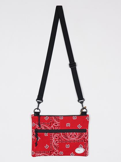 라로카스튜디오_ Patchwork Vintage Bandana Cross Bag [Red]