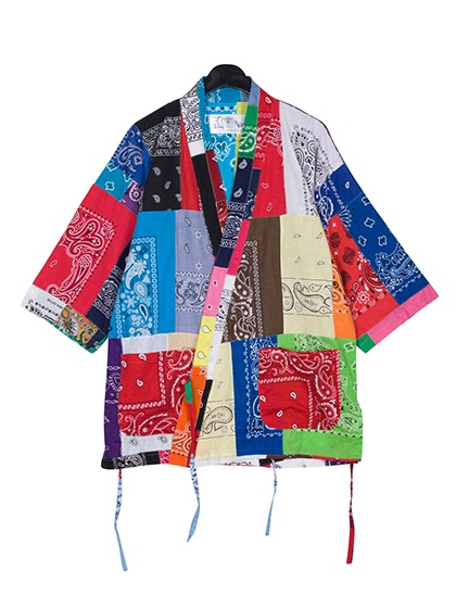 라로카스튜디오_ Patchwork Vintage Bandana Kimono Jacket 006 [Multi Color](Thin)
