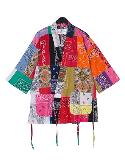 라로카스튜디오_ Patchwork Vintage Bandana Kimono Jacket 008 [Multi Color](Thin)