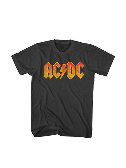 블리치아트_ ACDC Distress Orange T-Shirt [CHACOAL]