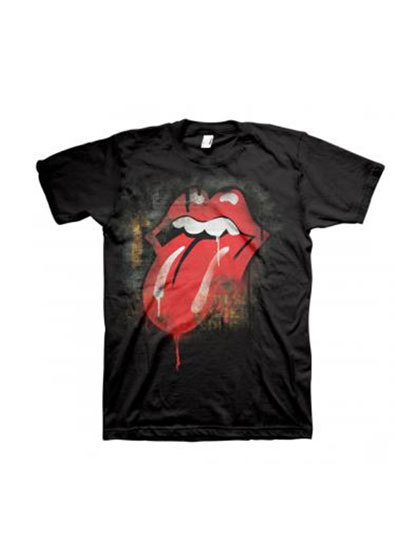블리치아트_ Rolling Stones Stencil T-Shirt [BLACK]