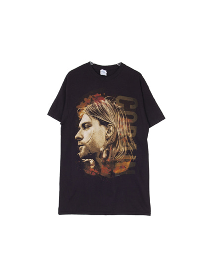 블리치아트_ Kurt Cobain Colored Side View Mens T-Shirt [BLACK]