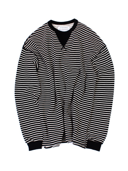 유니드가먼츠_ Flat Seam Stripe T-Shirt [Black]