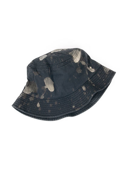 케이블아미_ Bleached Herrinbone Bucket Hat [Black]