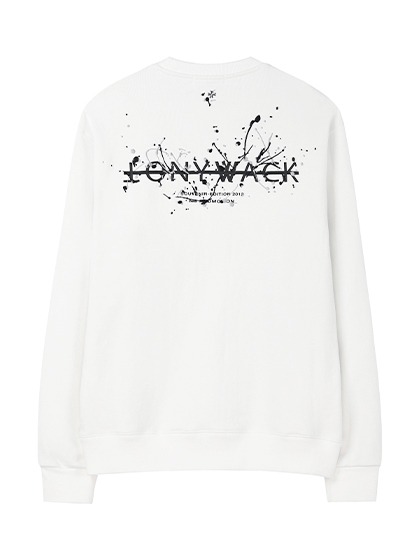 토니웩_ Paint Splatter Embroidery Sweatshirt_ Cream (grey+black)