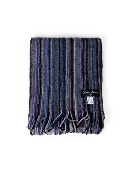 스코티쉬 트레디션_ Lambswool Knitted Stripe Scarf [Blue John]