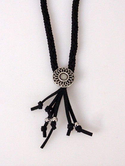 캐주얼프라이데이_ Handmade Artificial Suede Mask Strap &amp; Necklace [Black]