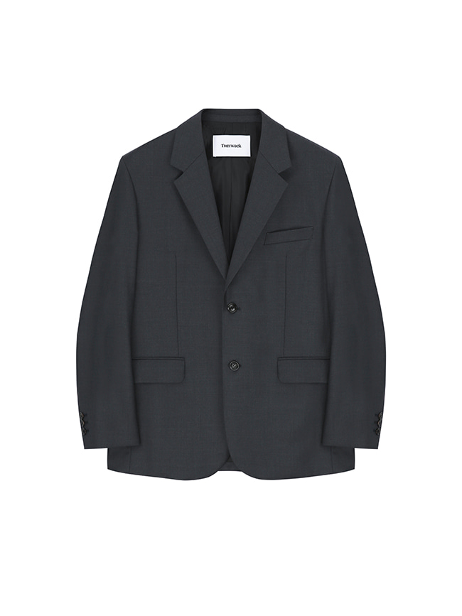 토니웩_ Signature 2-button Blazer (Wool 100%) [Grey]