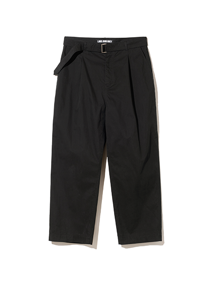 로드존그레이_ belted wide cotton pants [black]