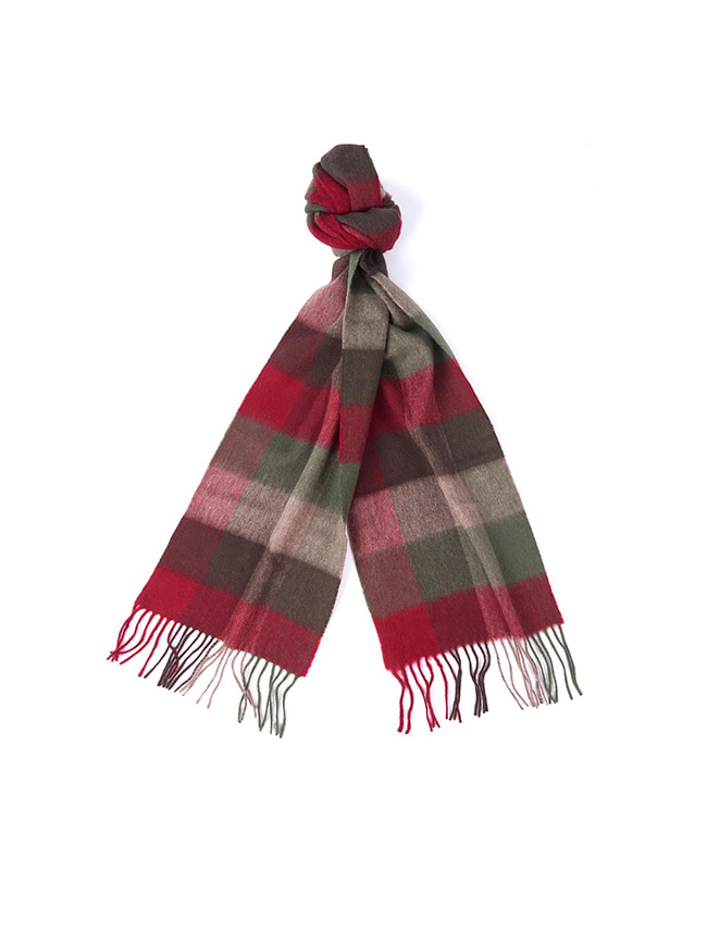 [OFFLINE ONLY] 바버_ Barbour Large Tattersall Scarf [Dk Green/Taupe/Red]