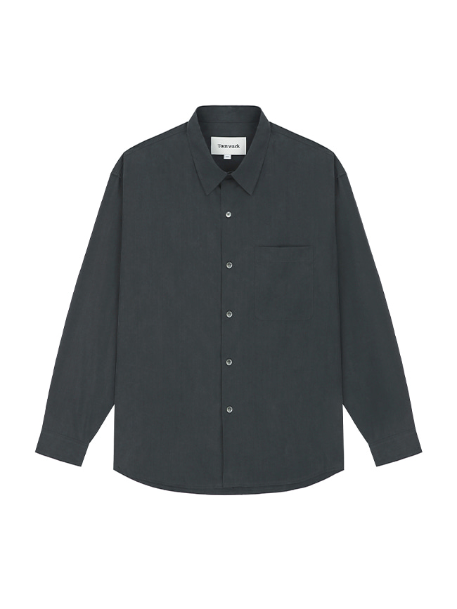 토니웩_ High-density Tencel Shirt [Charcoal]