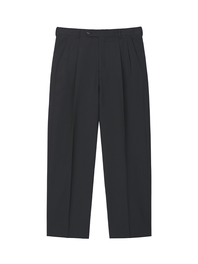 토니웩_ Technical-stretch 2-Pleats Wide Trousers (exclusive fabric) [Black]