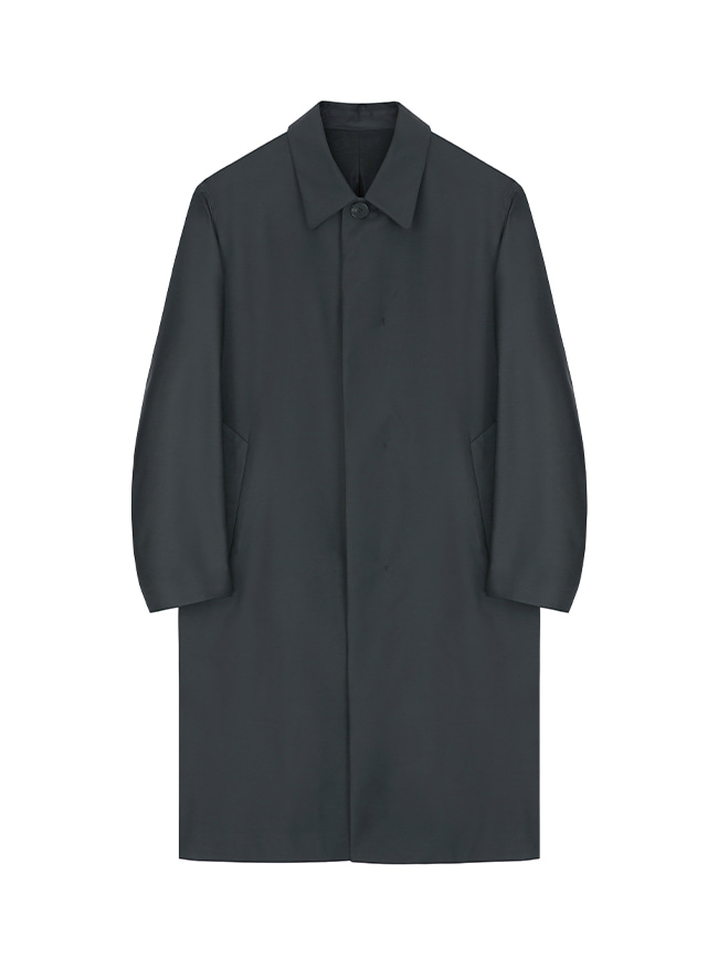토니웩_ Technical Wool Straight Coat (Loro Piana Fabric) [Deep Charcoal]