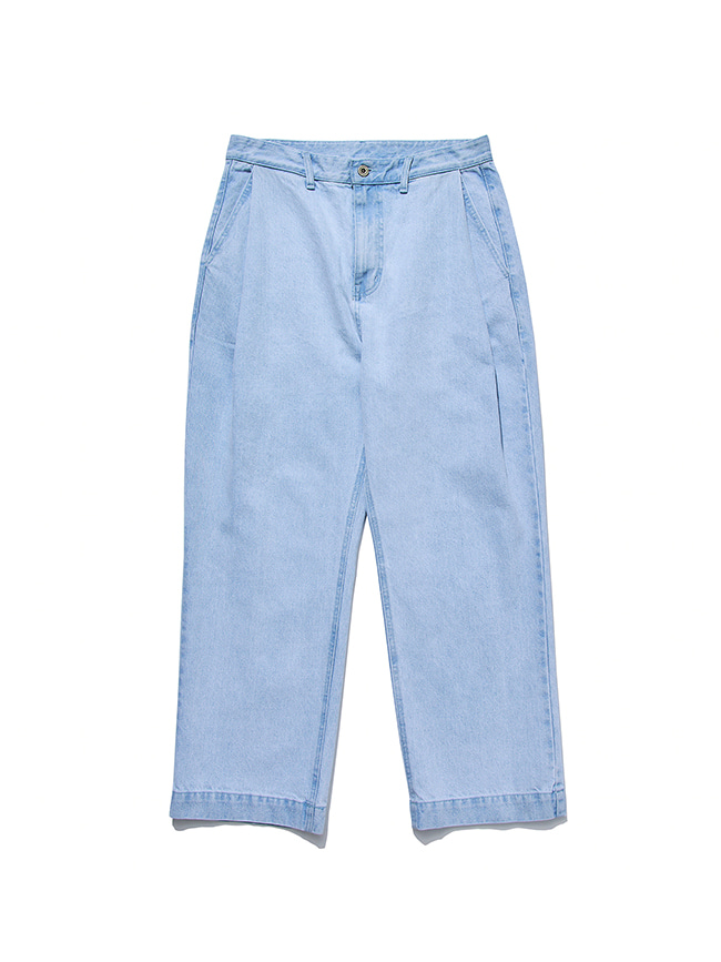 예아_ Wide Denim Pants [Washed Blue]