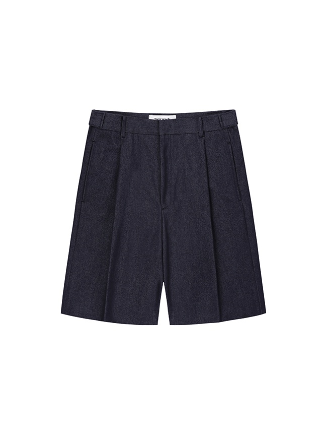 토니웩_ High-twist Denim Bermuda Shorts [Indigo]
