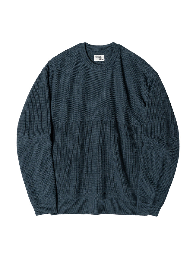 러프사이드_ Cotton Fisherman Knit [Aegean Blue]