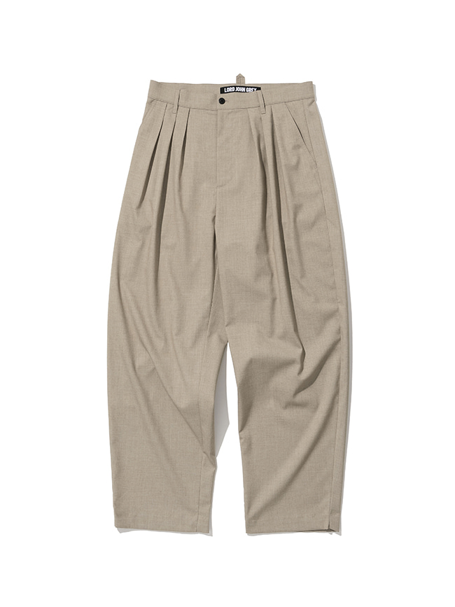 로드존그레이_3 tuck linen trouser [light brown]