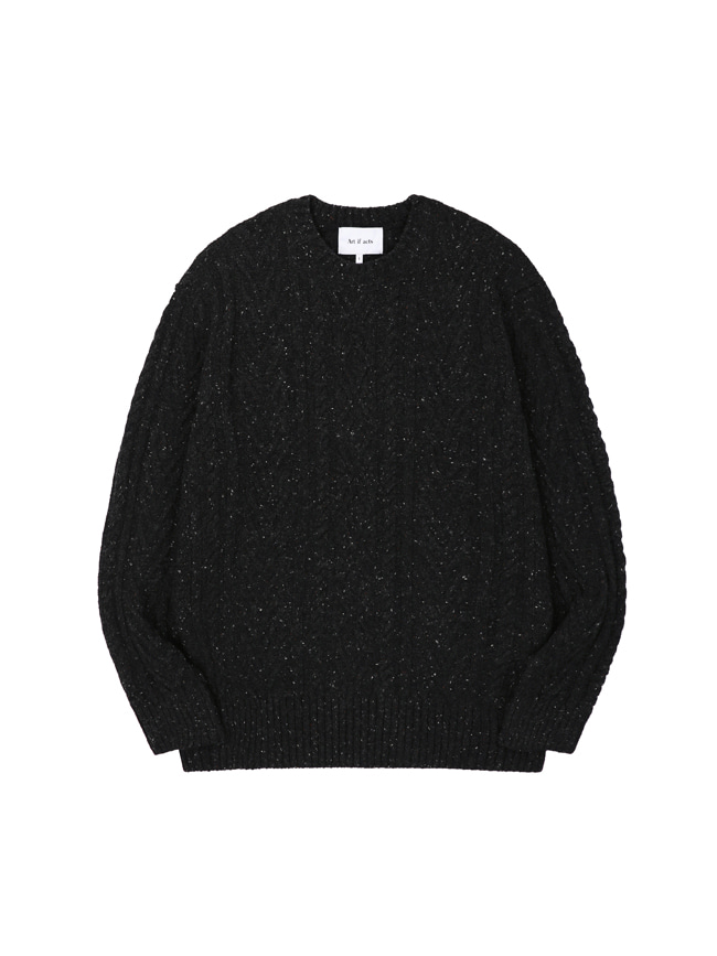 아트 이프 액츠_ Cable Knit Sweater [Black]