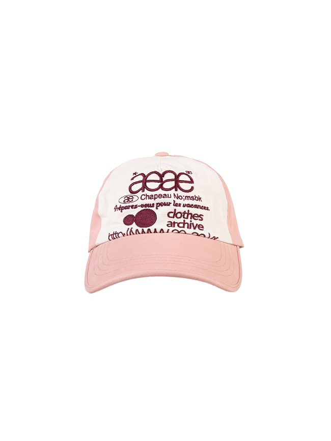 에이에이_ Web Logo 5pannel Cap [Pink/Bugundy]