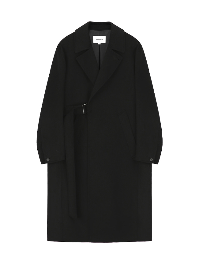 토니웩_ Handmade Cashmere Belted Over Coat [Black]