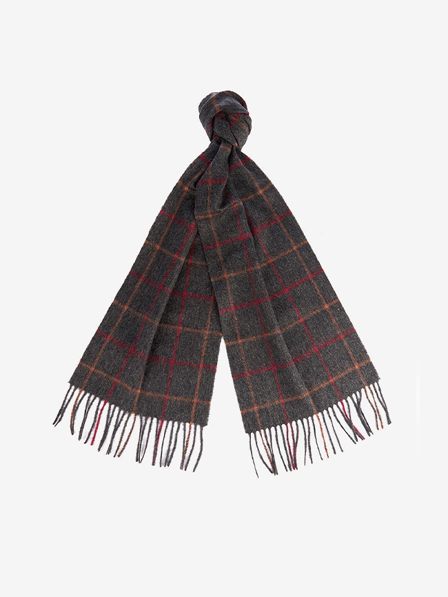[OFFLINE ONLY] 바버_ Barbour Tartan Lambswool Scarf [Charcoal/Red]