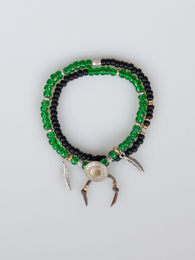 스토리크래프츠_ Dream Catcher Glass Bracelet [Green]