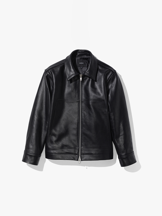 [10.4] 예약발송 앤드로스_Double Pocket Cow Leather Jacket (Black)