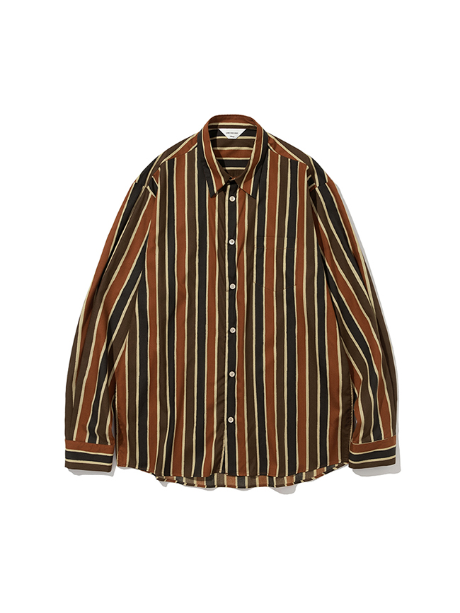 로드존그레이_ 22fw stripe shirts [brown]