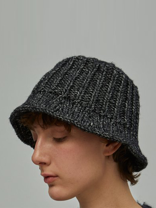 첵야헤드_ ATT Knit Bucket Hat / t’1562 [Dark Grey]