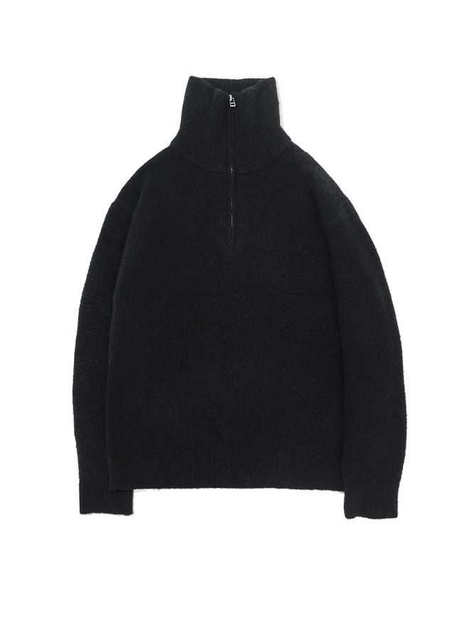 예아_ Half Zip Sweater [Black]