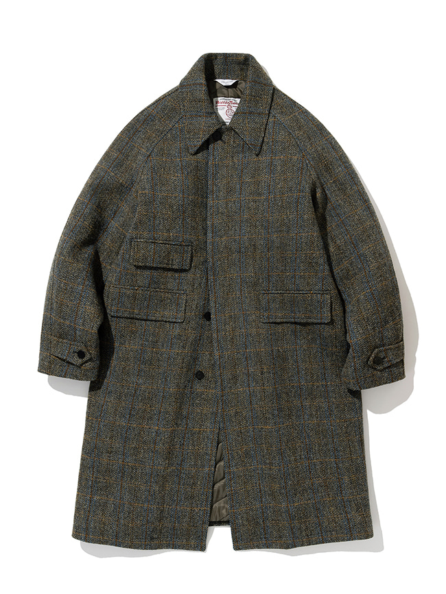 로드존그레이_park wool balmacaan coat [harris tweed]