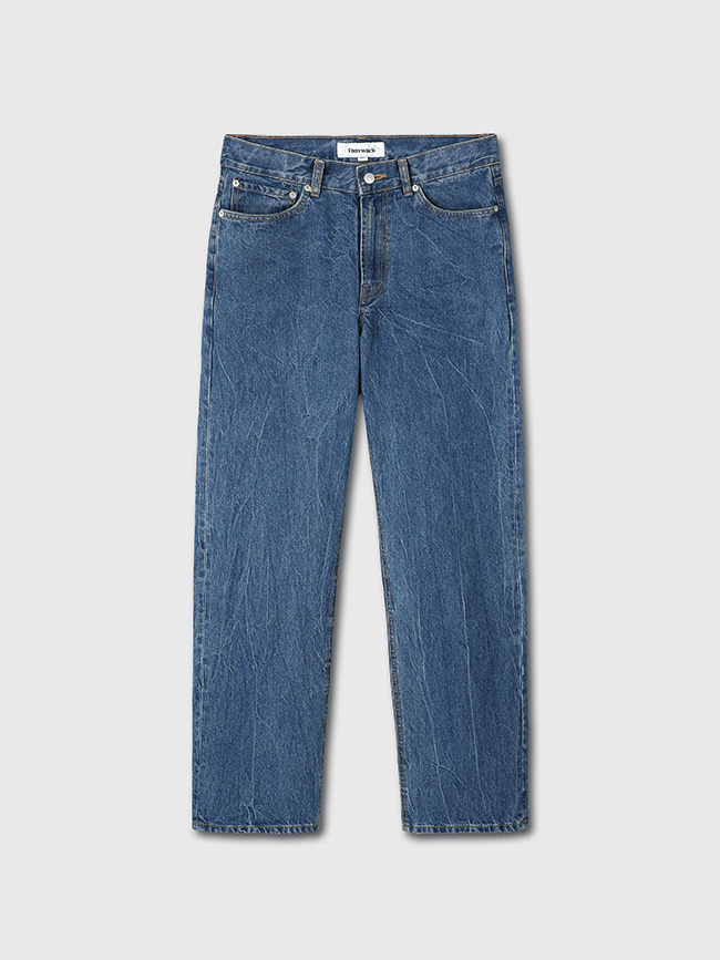 토니웩_ Straight Cut Denim Jeans [Lightning Washed Blue]
