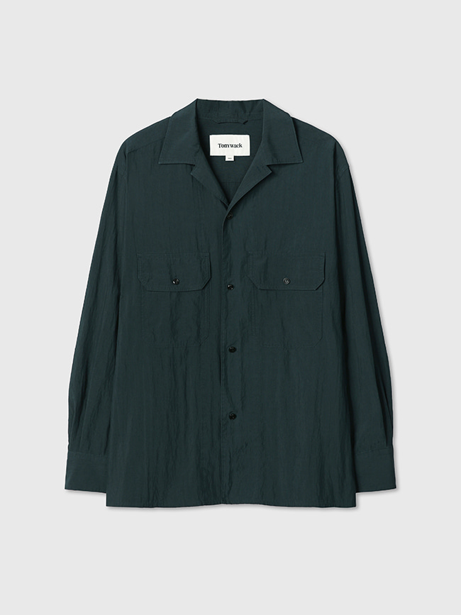 토니웩_ High Density Rayon Washed CPO Shirt [Dark Green]