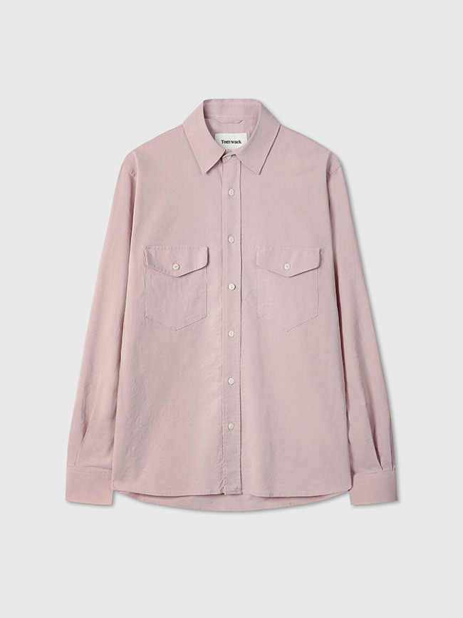 토니웩_ Soft Brushed C/R Western Shirt [Pale Pink]