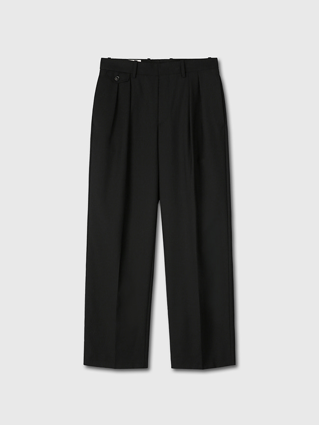토니웩_ Double-pleats Relaxed Trousers [Black]