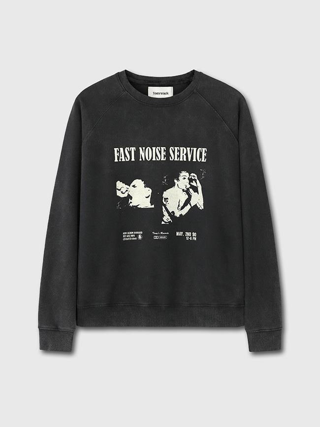 토니웩_ Noise Service Garment Dyeing Sweatshirt [Faded Black Pigment]