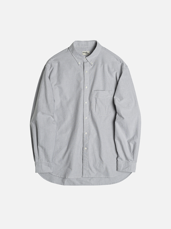 러프사이드_ Shirring Shirt Oxford [Grey]
