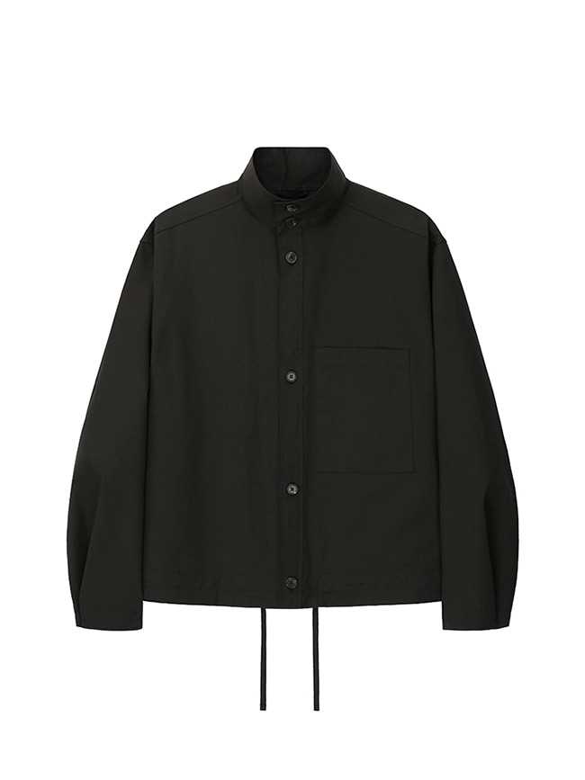 아트 이프 액츠_ One Pocket Stand Collar Shirt [Black]