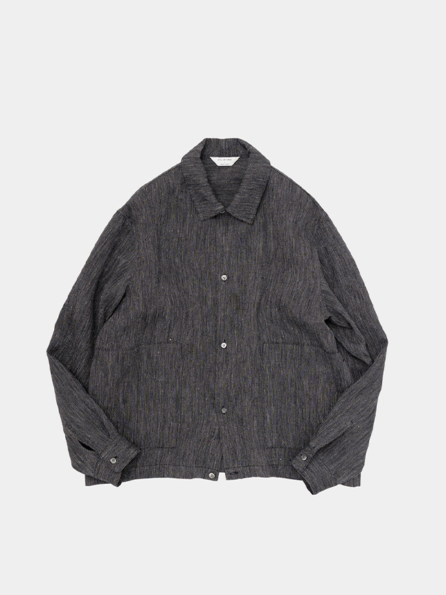 스틸바이핸드_ Linen shirt jacket [Charcoal]