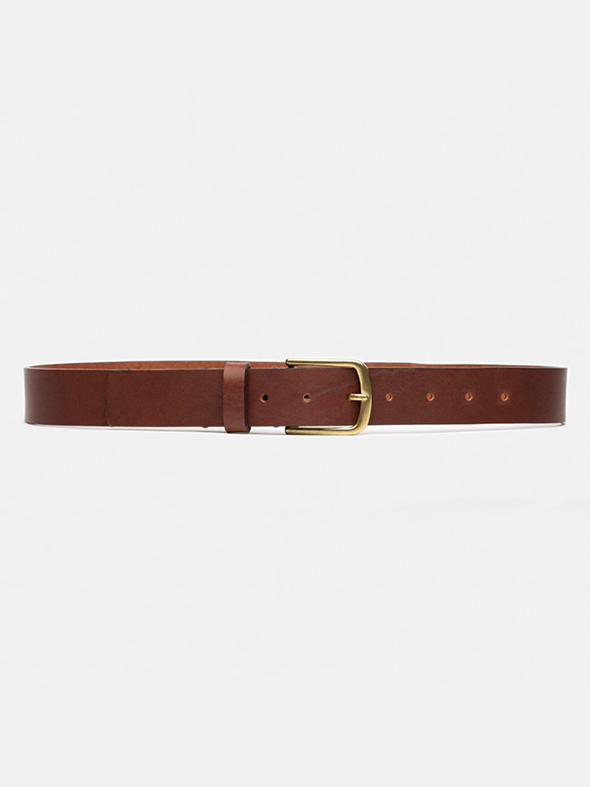 앙시엥 라 벨르_ A1003P Leather Belt [Brown]