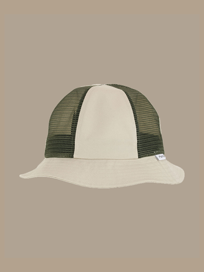 팜즈_ Mesh Bucket Hat [Stone/Olive]