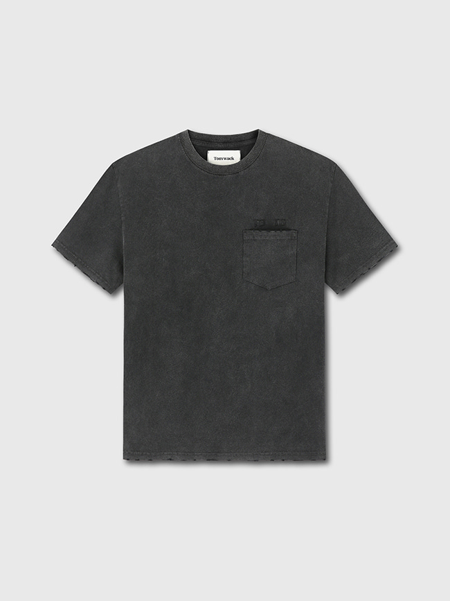 토니웩_ Distressed Tattoo Garment Dyeing T-shirt [Faded Black]