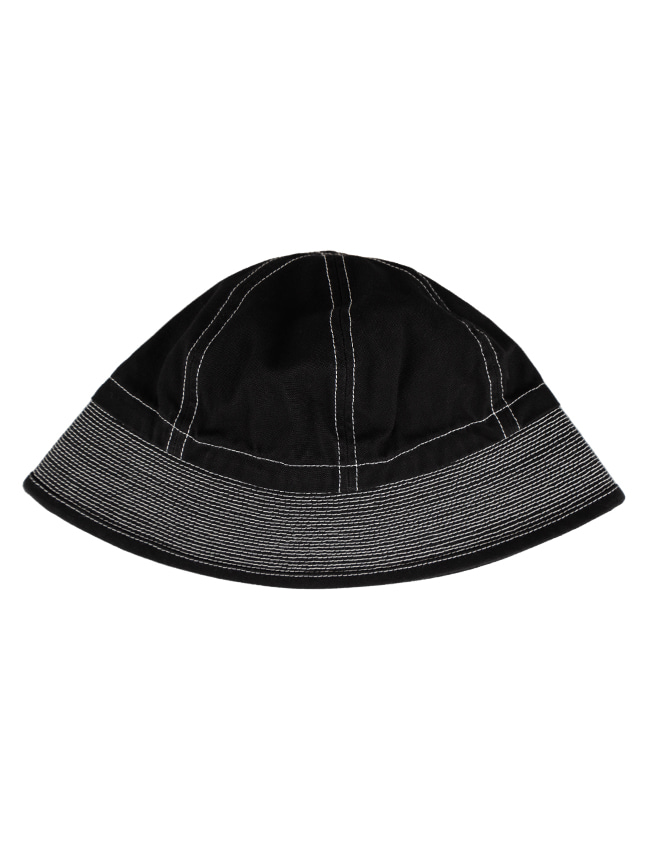 케이블아미_ Canvas Dixie Hat [Black/white stitch]
