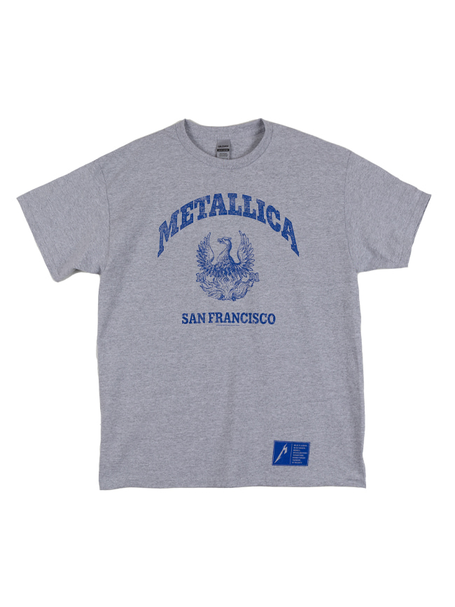 블리치아트_ Metallica College Crest  T-Shirt [GREY]