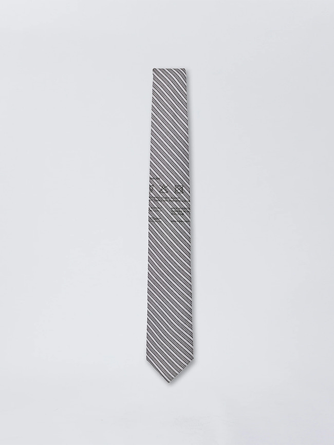 엠에프펜_ Label Tie [Grey Stripe]
